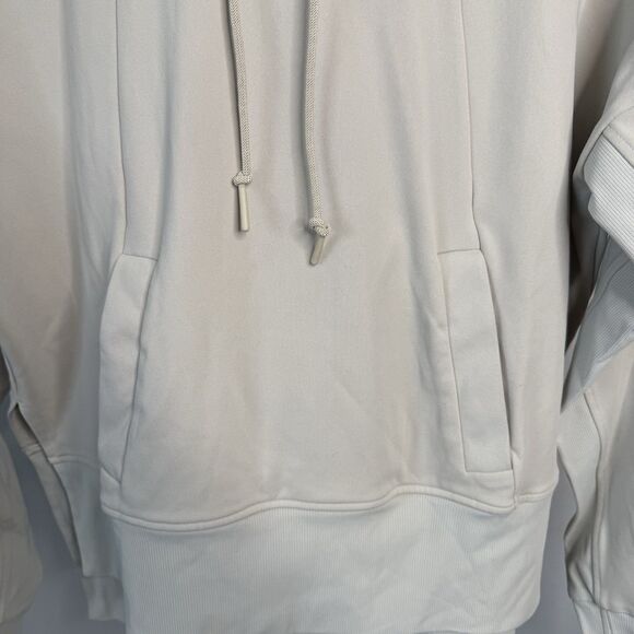 Athleta Womens Mission Hoodie Beige Pullover Thumb Holes High Low Hem Size Small - Picture 5 of 9